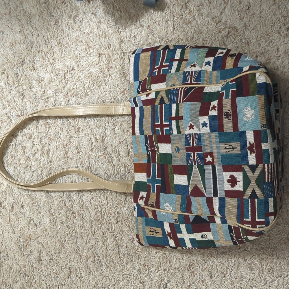 Handmade Tapestry Flag Purse - Bag Multicolor Travel Cruise Vacation Unique